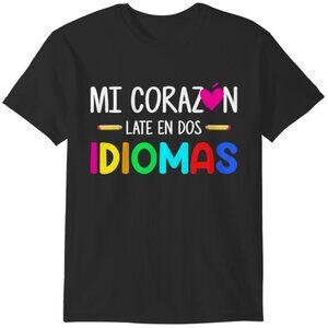 Mi Corazon Late En Dos Idiomas Bilingual Spanish Teacher Retro Pride Gift 91